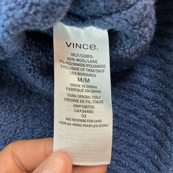 Vince Blue Hooded Sweater size Medium - Picture 5 of 7